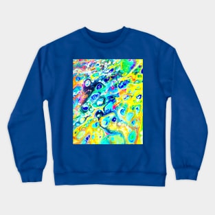 Rainbow acrylic pouring art Crewneck Sweatshirt